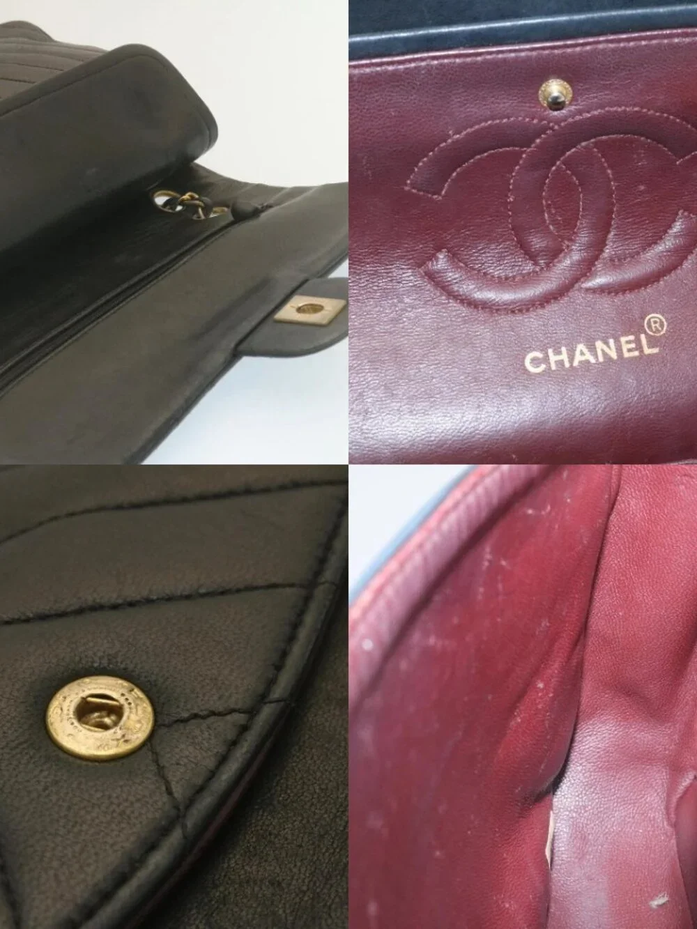 CHANEL Mademoiselle Turn Lock Flap Shoulder Bag Lamb Skin Black CC Auth ai677AV